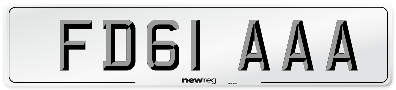 FD61 AAA Number Plate from New Reg